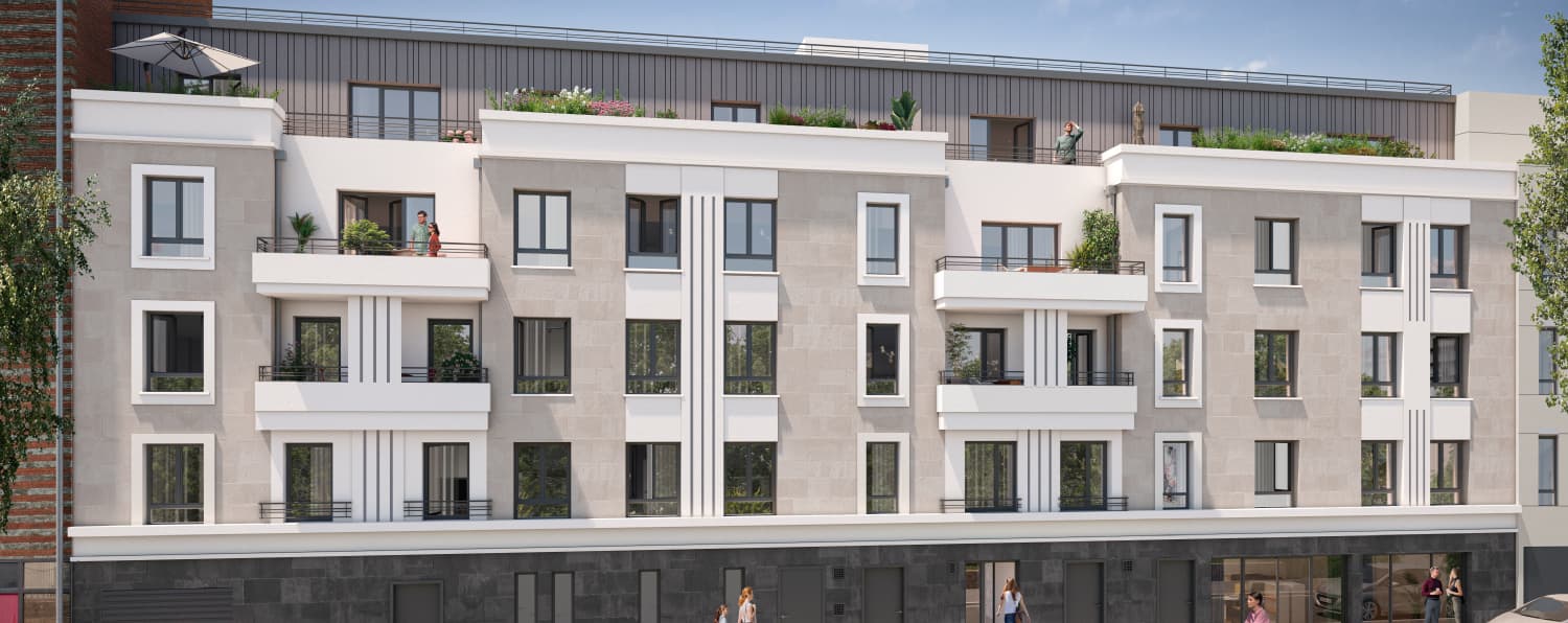 Aubervilliers — Cette résidence contemporaine se compose de 23 appartements, du studio au cinq pièces, répartis sur ... — Miniature 2