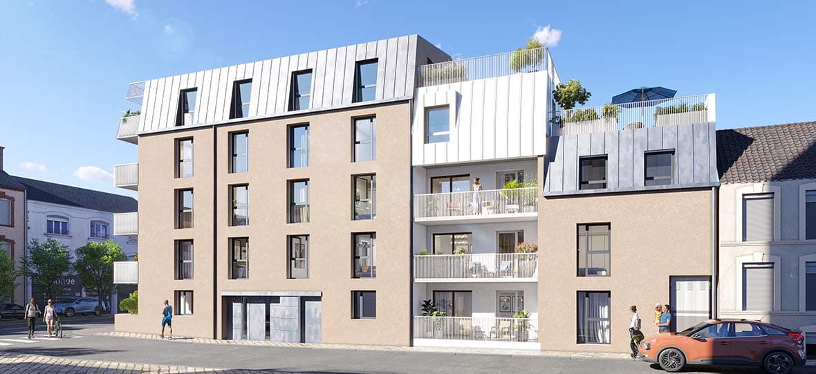 Cherbourg-en-Cotentin — Située dans un environnement paisible, cette résidence propose 28 appartements contemporains, allant... — Miniature 2