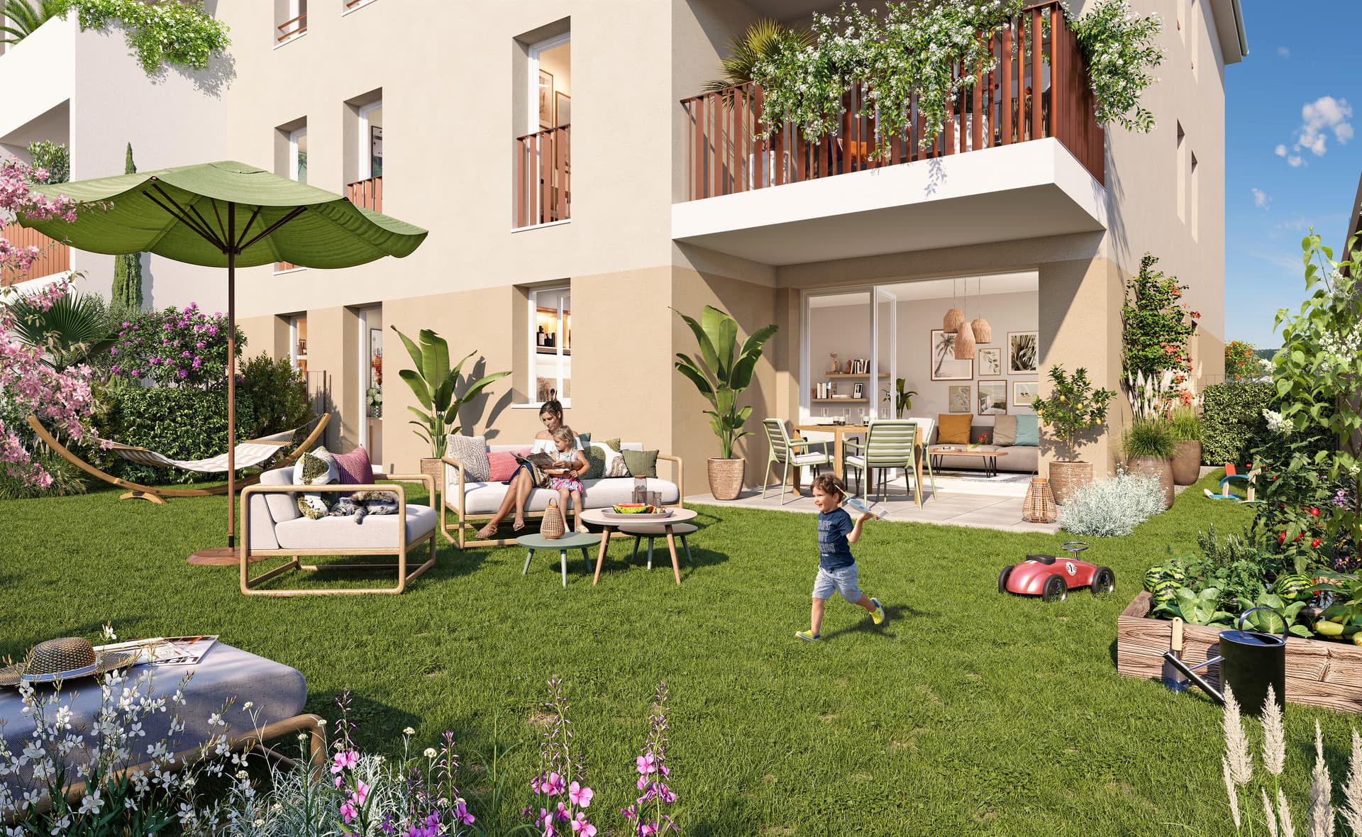 St Martin de Crau — Ce programme immobilier propose des appartements neufs de type T3, offrant des surfaces habitables d...