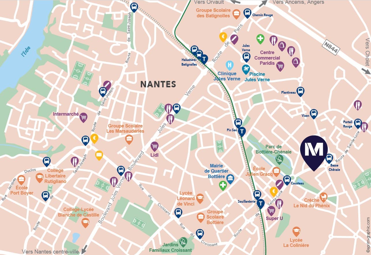 Nantes — Située à l'est de Nantes, cette résidence contemporaine s’intègre dans un quartier en pleine évoluti... — Miniature 10