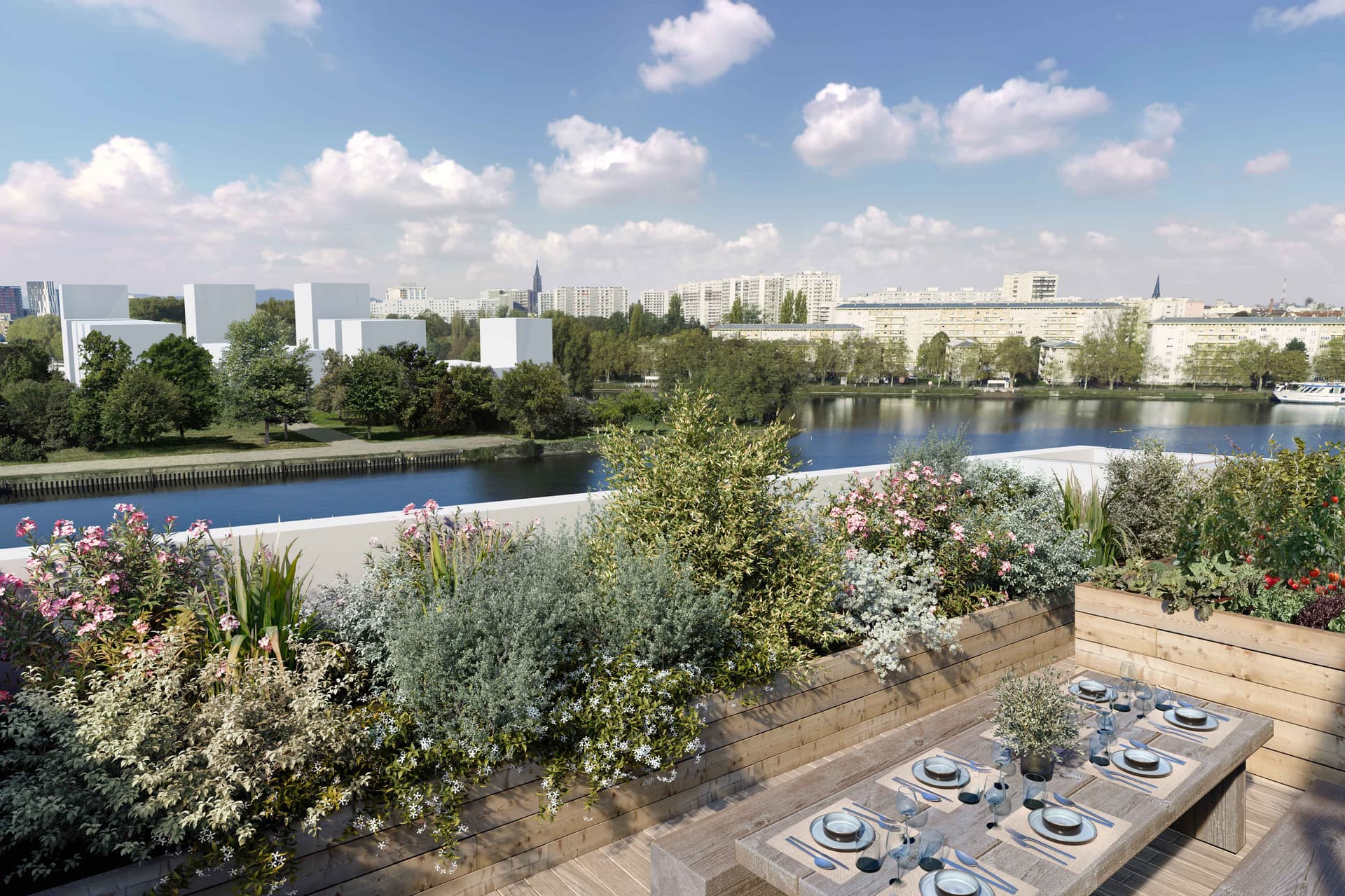 Strasbourg — Au cœur d'un projet urbain d'envergure à Strasbourg, cette résidence contemporaine se situe entre le... — Miniature 8