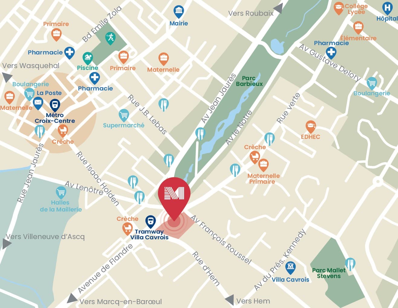 Croix — Située à moins de 10 kilomètres au nord-est de Lille, cette résidence à Croix bénéficie d’un cadre a... — Miniature 6