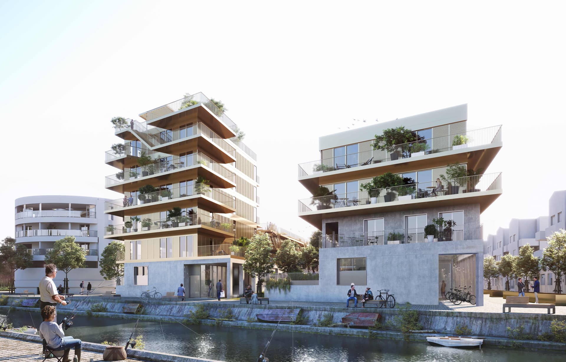 Dijon — Située au bord du canal de Bourgogne, cette résidence s’inscrit dans le cadre dynamique de l’écoquar... — Miniature 5