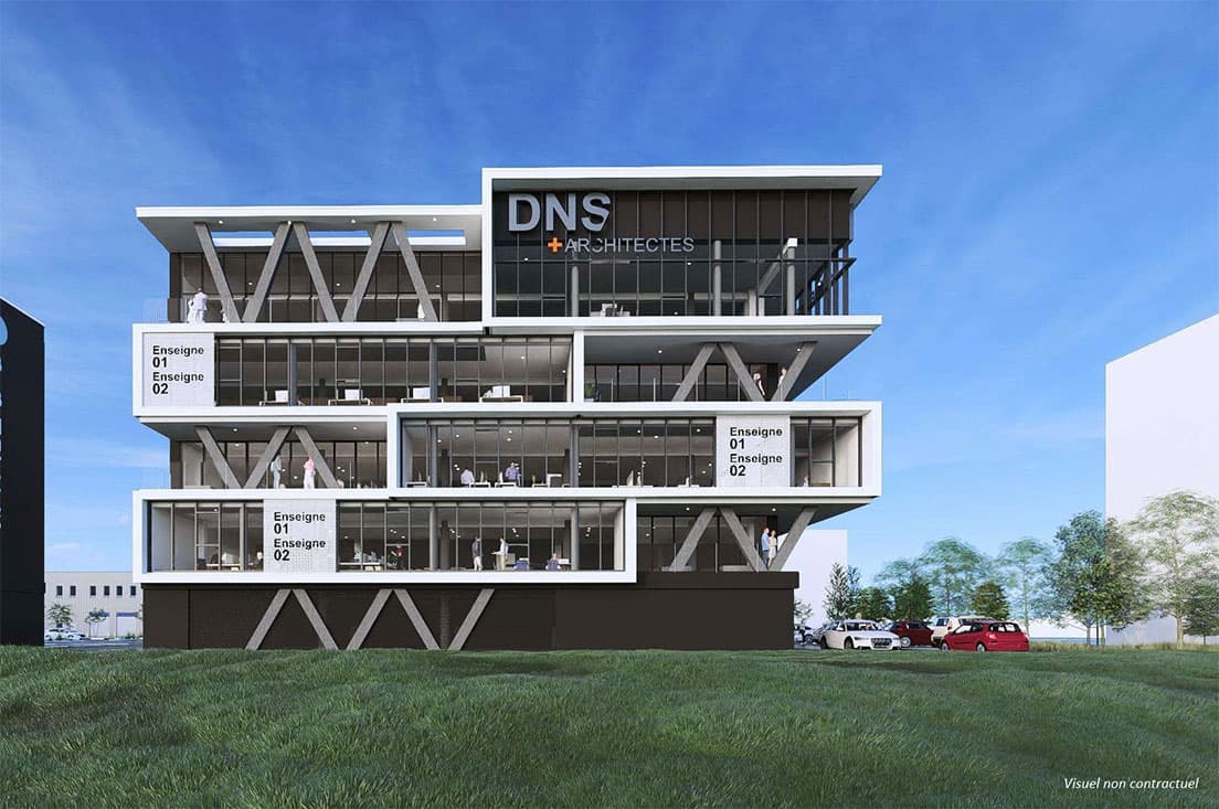 Bretteville-sur-Odon — Situé à Bretteville-sur-Odon, un nouvel immeuble de bureaux se distingue par son architecture soigné...