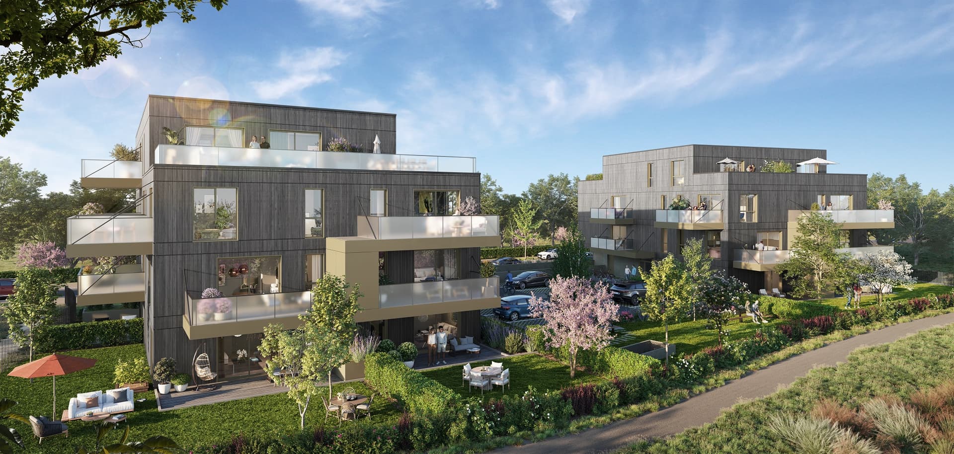 Mittelhausbergen — Au cœur de Mittelhausbergen, deux résidences à l’architecture contemporaine proposent un cadre de vi... — Miniature 2