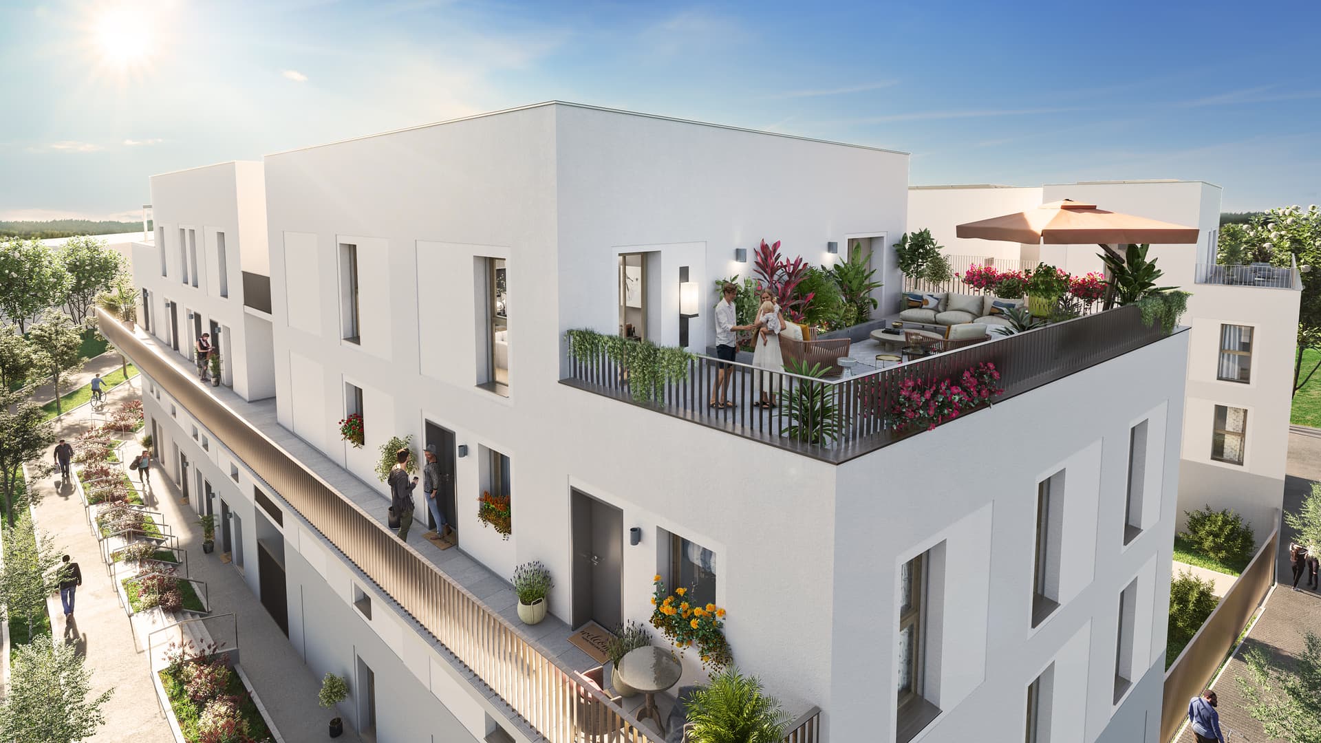 Cergy — Au sein du quartier des Doux-Épis, dans la Plaine des Linandes, cette nouvelle résidence s'intègre h... — Miniature 2