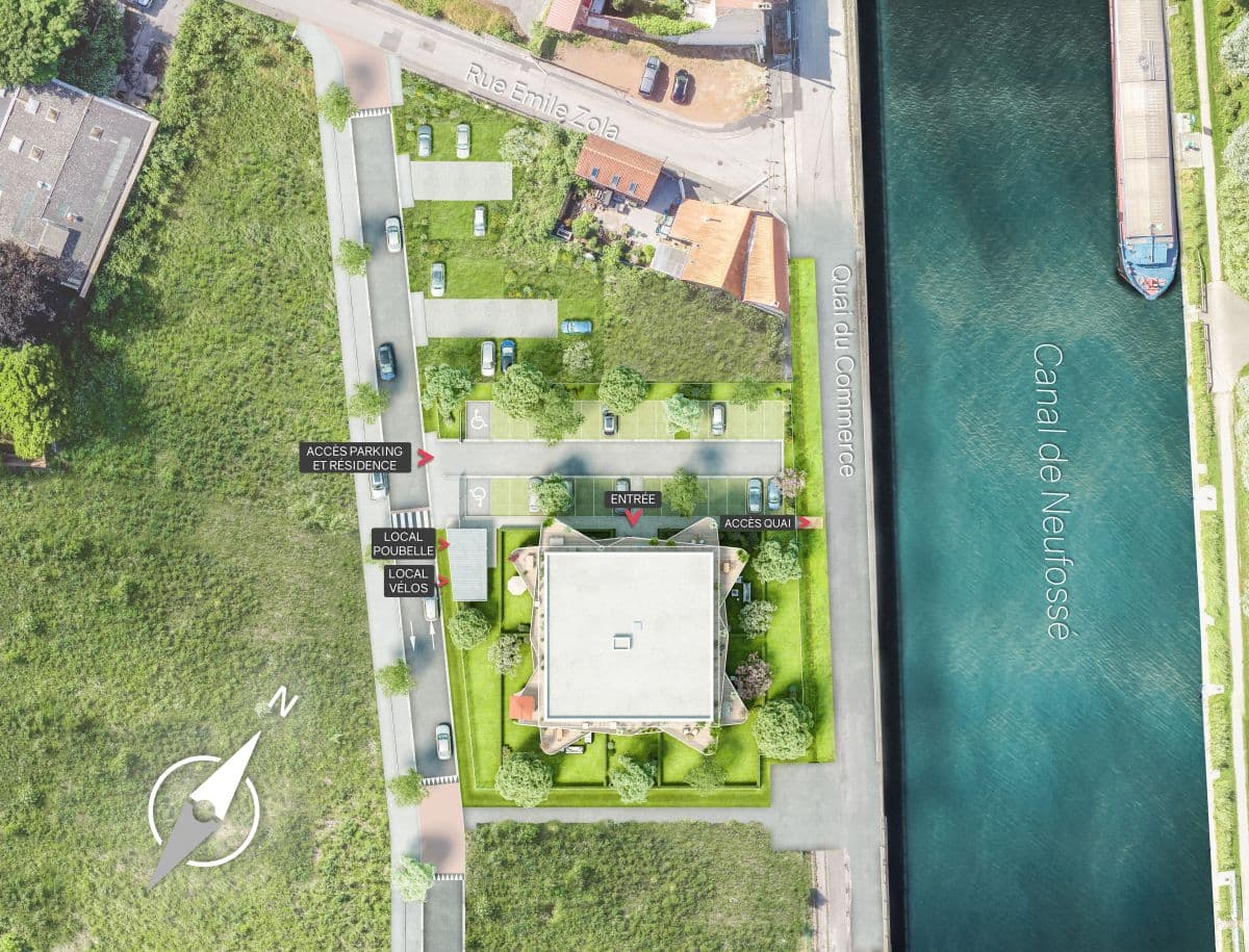 Arques — Située en bordure du canal de Neufossé, cette résidence contemporaine propose des appartements spaci... — Miniature 2