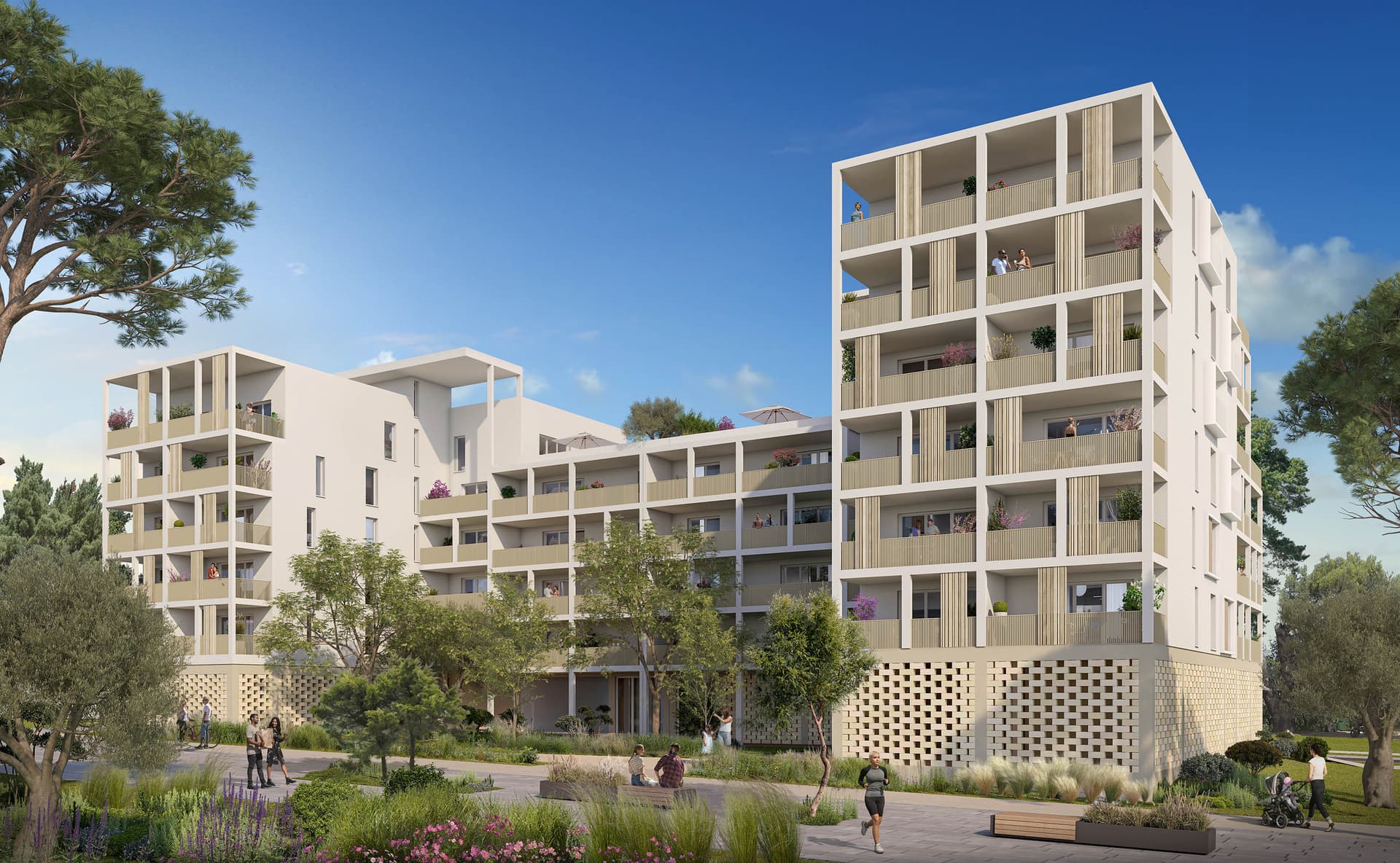 Montpellier — Située au cœur de l’écoquartier de la Restanque à Montpellier, cette nouvelle réalisation propose de... — Photo 1