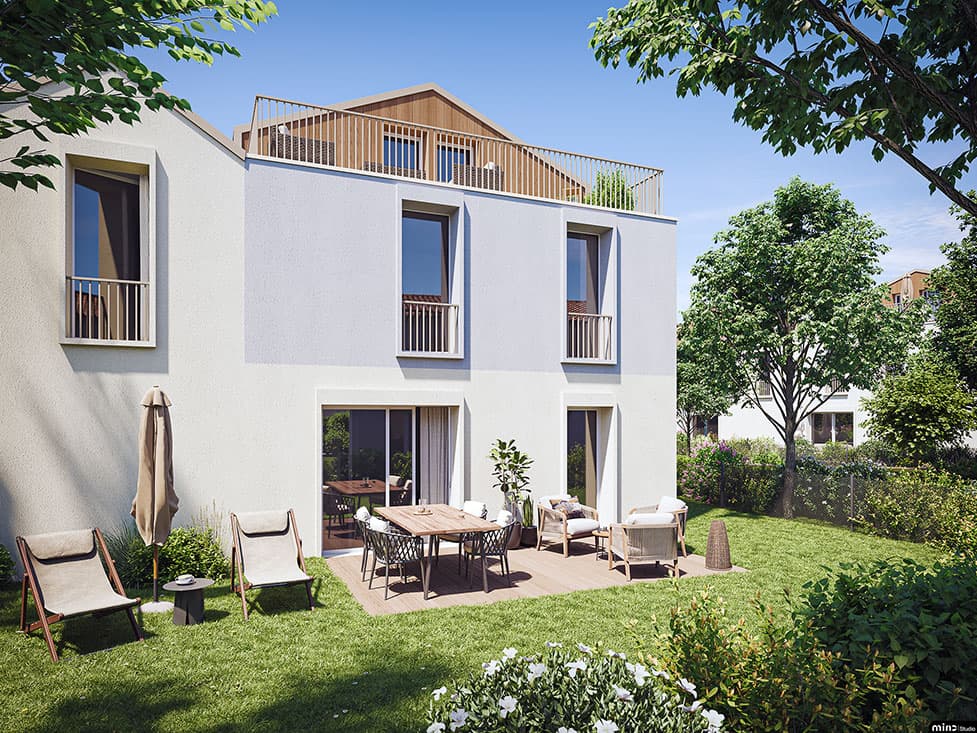 Bayonne — Situées en hauteur, ces neuf maisons individuelles offrent des vues dégagées sur un environnement ré... — Miniature 3