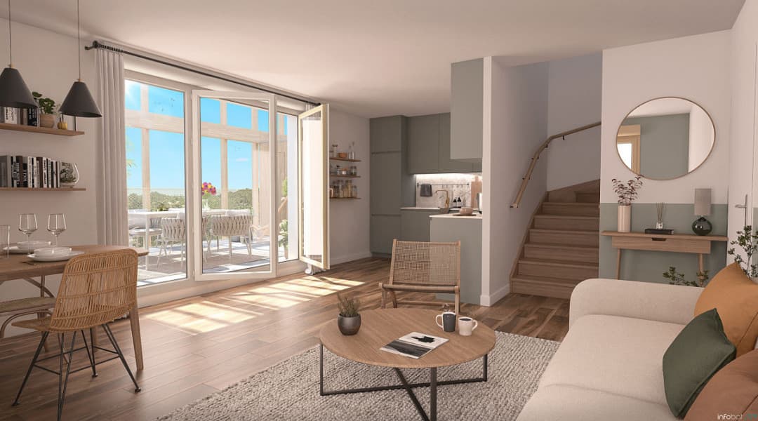 Nantes — Situé à l’est de Nantes, ce projet résidentiel s’intègre harmonieusement dans un environnement natur... — Miniature 7