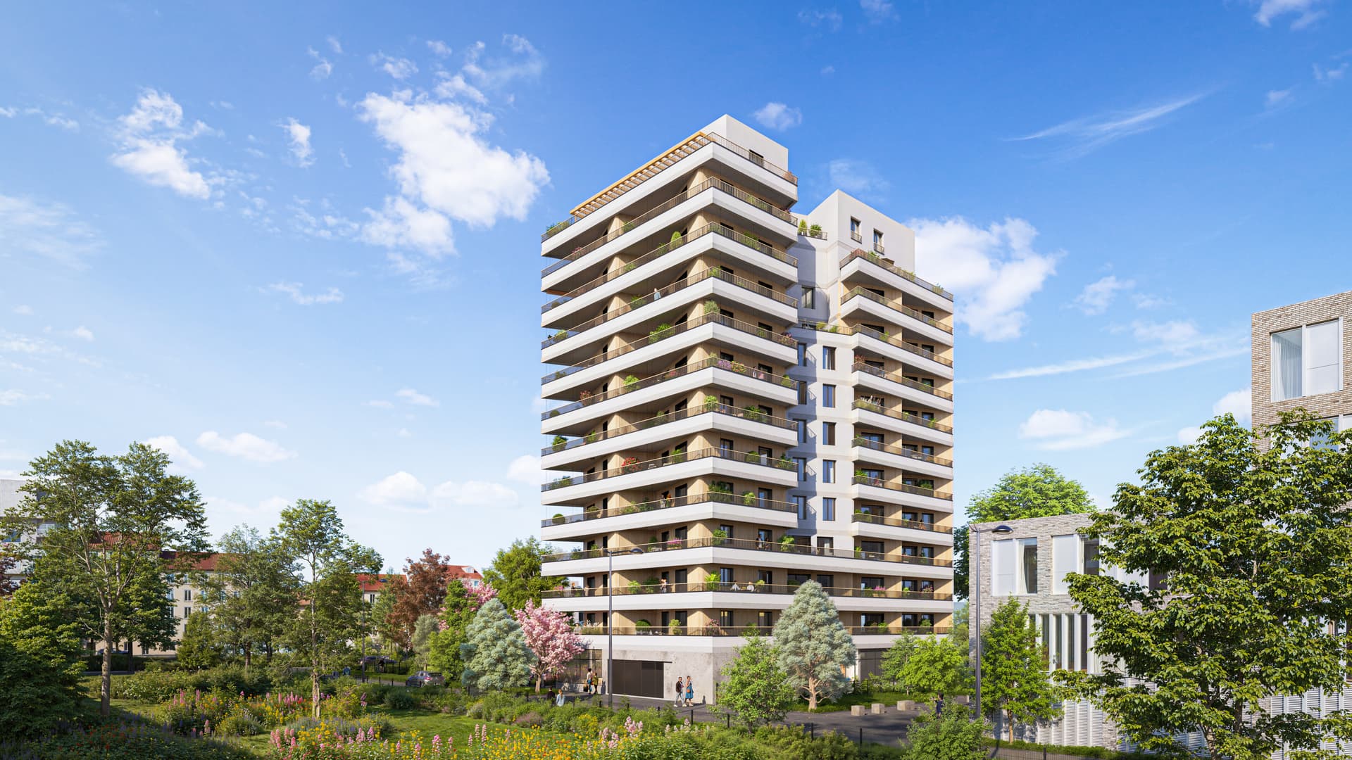 Lyon — Située à la croisée de deux axes majeurs, cette nouvelle résidence s’impose par son architecture con... — Miniature 3