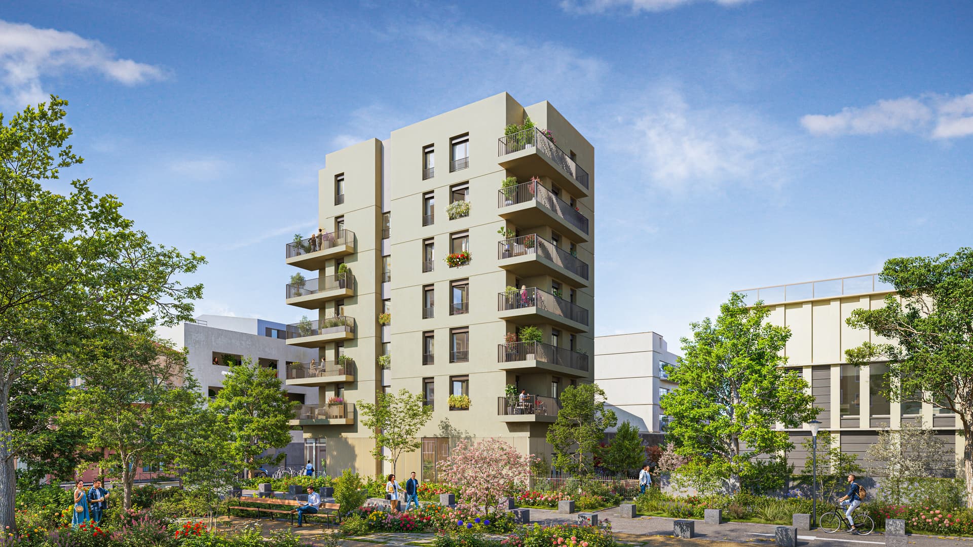 Lyon — Niché au sein d’un quartier urbain dynamique, ce projet résidentiel s’intègre avec harmonie dans son... — Photo 1