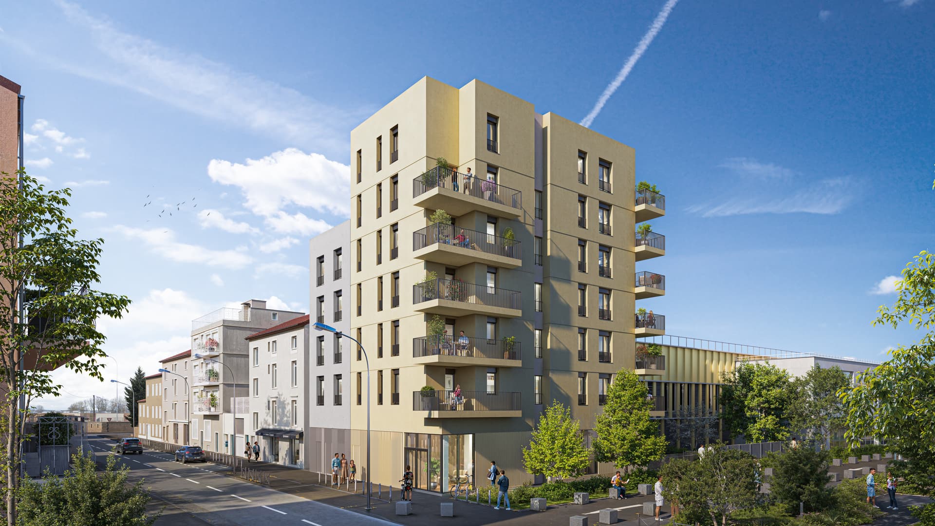 Lyon — Niché au sein d’un quartier urbain dynamique, ce projet résidentiel s’intègre avec harmonie dans son... — Miniature 3