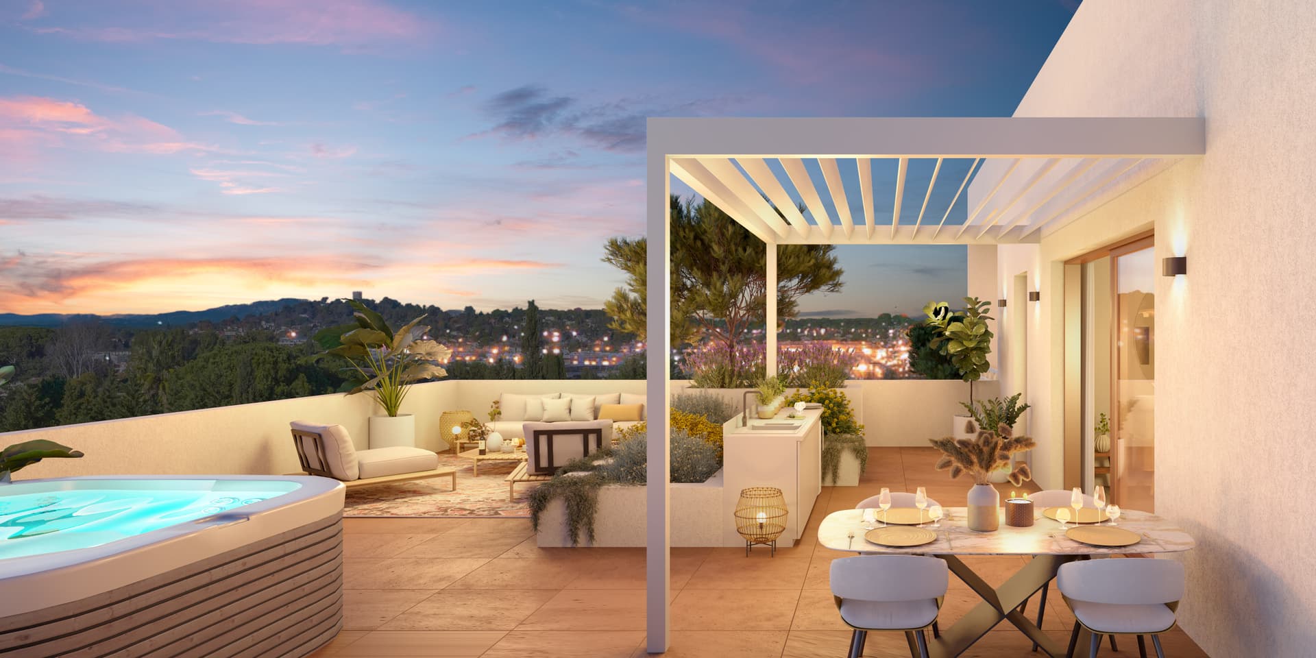 Montpellier — Au cœur d’un environnement paysager soigneusement aménagé, cette résidence s’organise autour d’un va... — Miniature 3