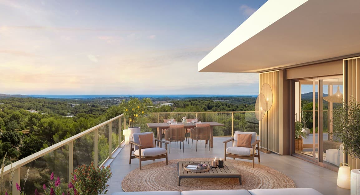 Valbonne — Au cœur d’une pinède préservée, cette nouvelle résidence propose un cadre de vie en parfaite harmoni... — Miniature 4