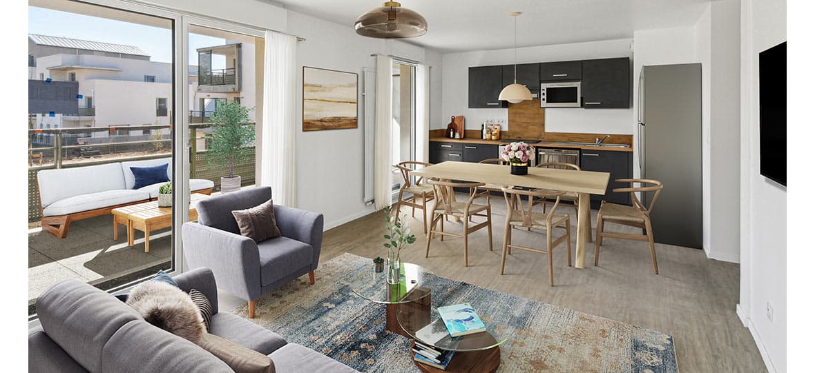 Tours — Située dans un environnement résidentiel paisible, cette nouvelle résidence propose des appartements... — Miniature 2