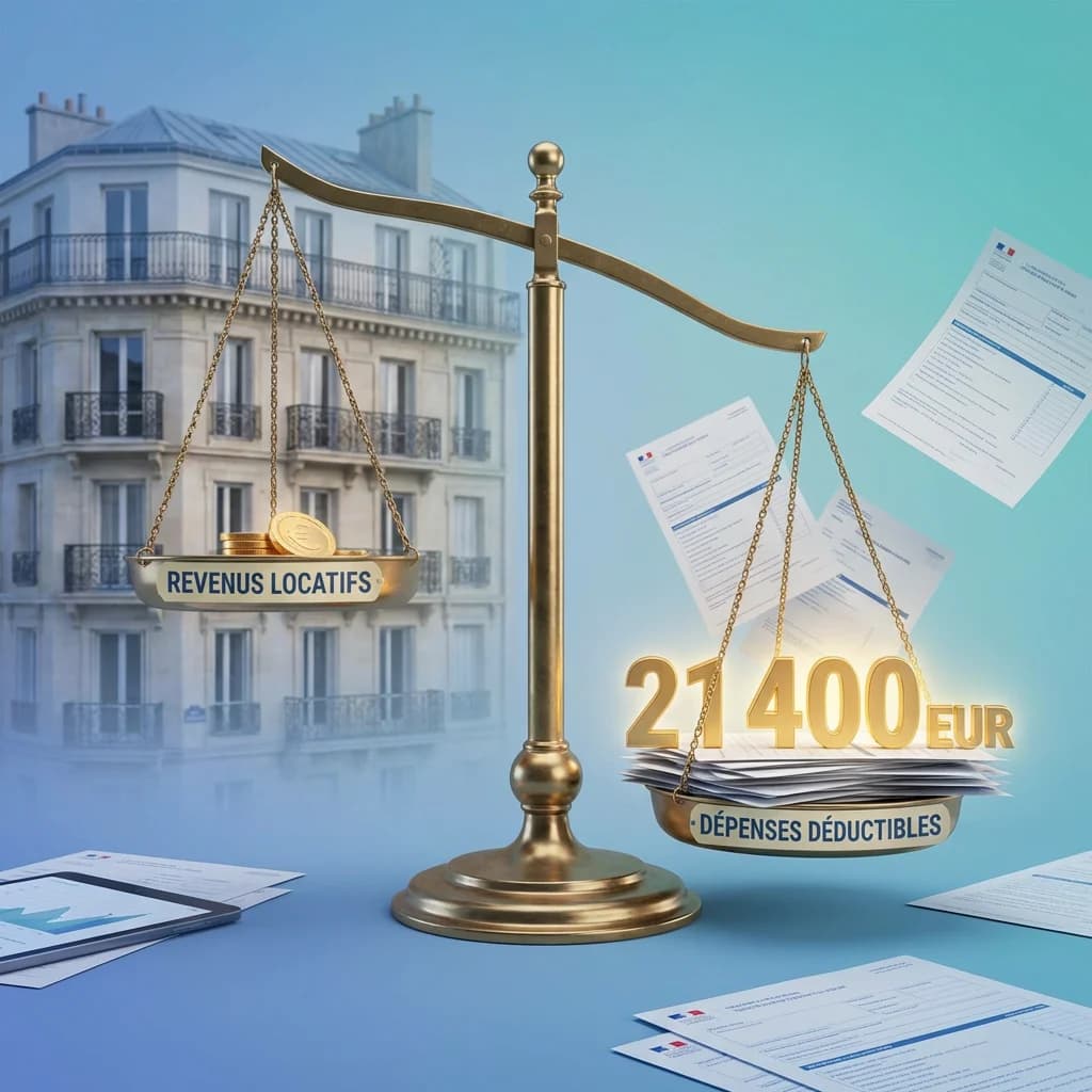 Schéma du mécanisme de déficit foncier en 2026 avec les plafonds standard et bonifié Jeanbrun