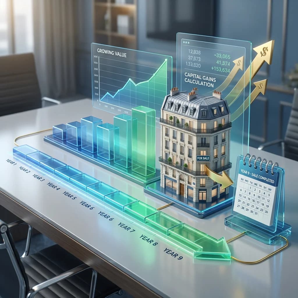 Calcul de la plus-value immobilière après 9 ans d'amortissement sous le dispositif Jeanbrun