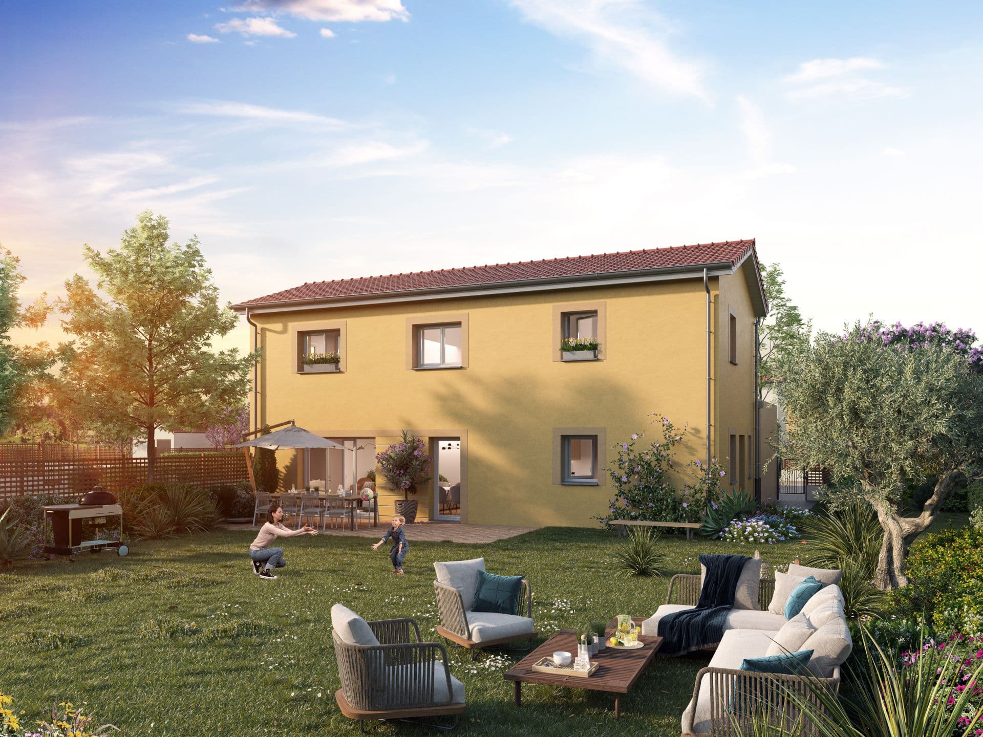 Genas — Situées à Genas, aux portes de Lyon, ces maisons individuelles de 4 et 5 pièces se distinguent par l... — Photo 1