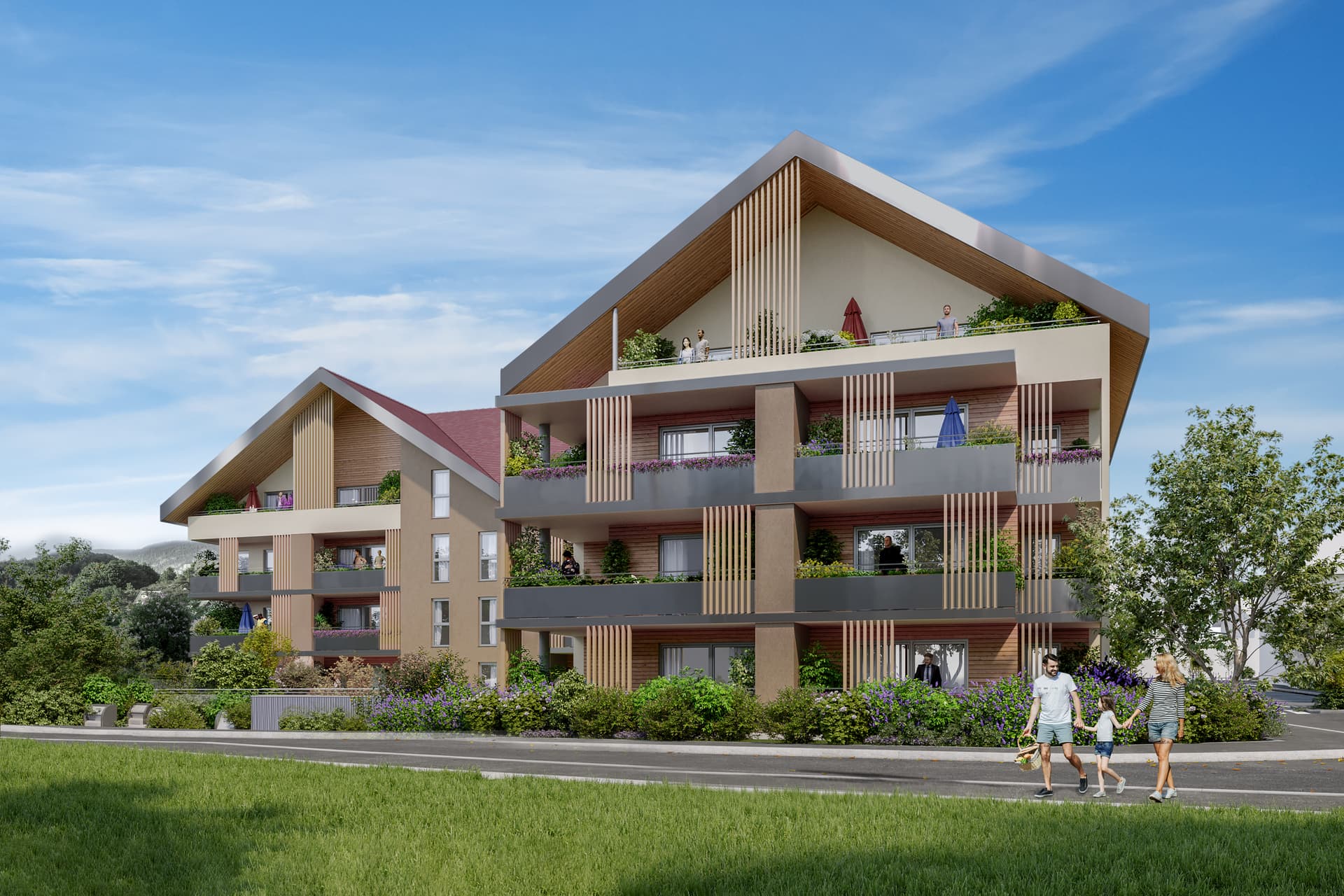 Frangy — Au cœur du village, un nouvel ensemble résidentiel s’intègre harmonieusement dans le tissu existant,... — Photo 1